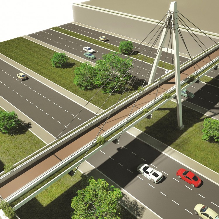 Building Material City Pedestrian Bridge Between Offices Area and Residential Area, UAE